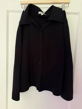 COS Black Knit Top with Branded Neck Tag